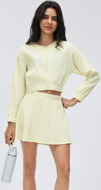 Ensemble padel femme Zip Motion jaune – vue de face