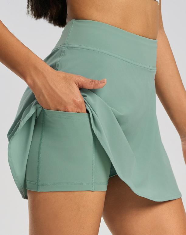 Jupe Cool Wave vert clair — détail short intérieur