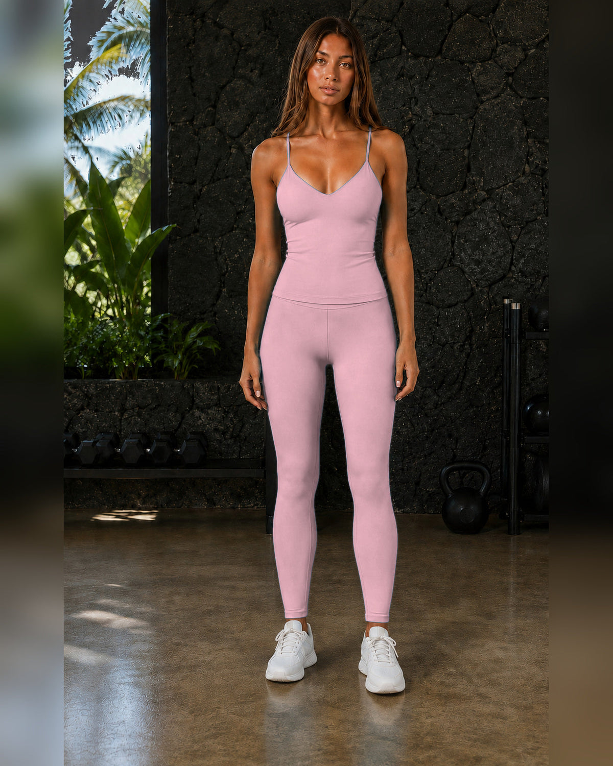 FITLINE Lagoon 01 — Tenue fitness femme — Rose poudré — vue principale