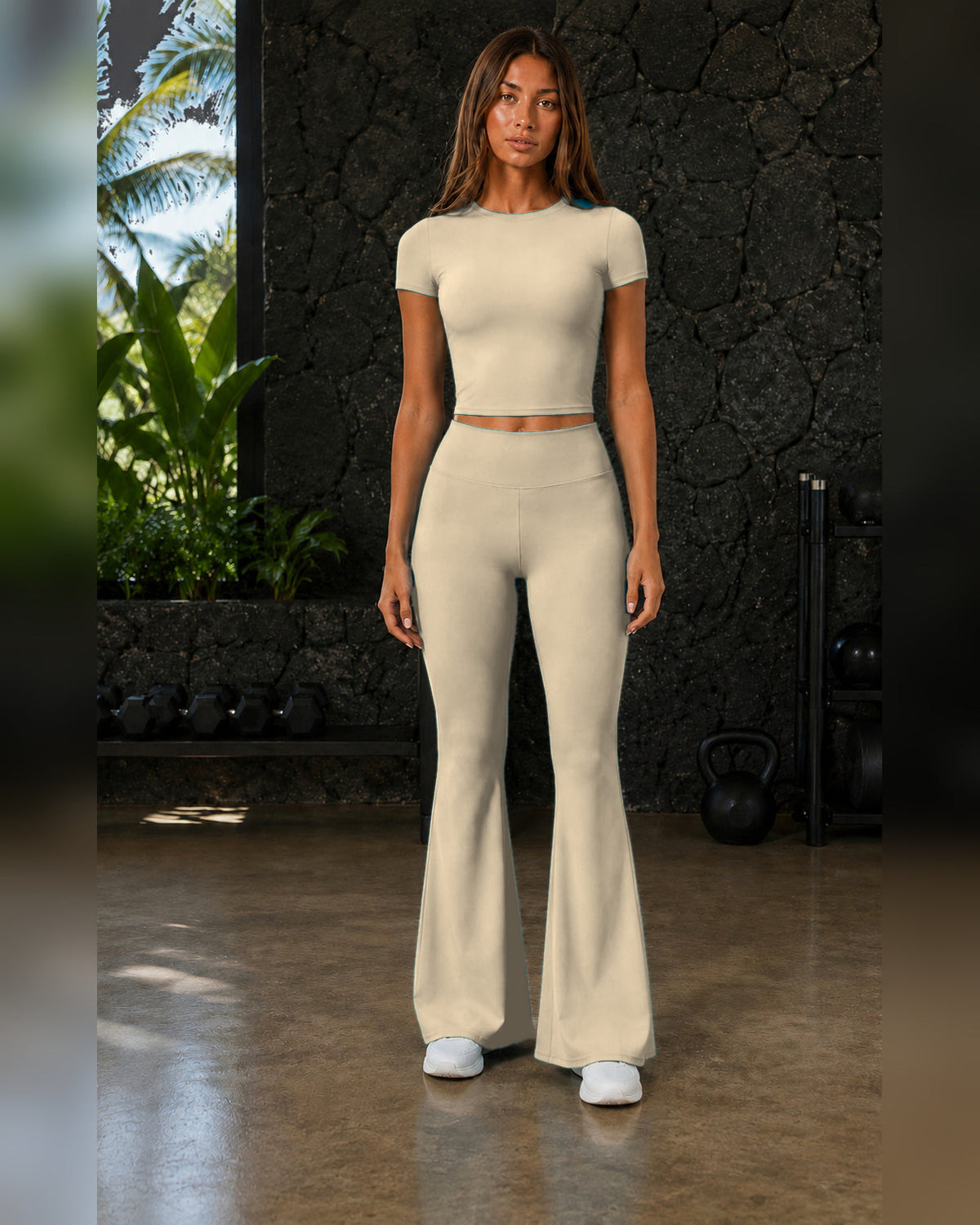 FITLINE Lagoon 02 — Tenue fitness femme — Beige — vue principale