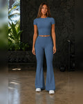 FITLINE Lagoon 02 — Tenue fitness femme — Bleu denim — vue principale