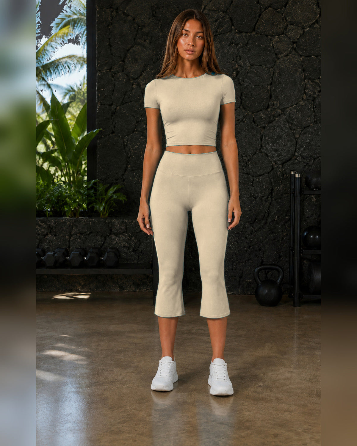 FITLINE Lagoon 04 — Tenue fitness femme — Beige — vue principale