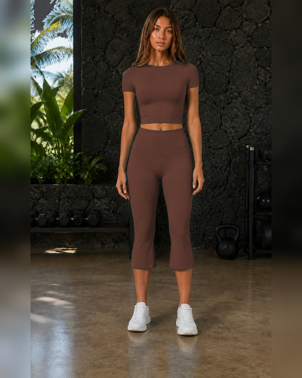 FITLINE Lagoon 04 — Tenue fitness femme — Chocolat — vue principale