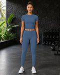FITLINE Lagoon 06 — Tenue fitness femme — Bleu denim — vue principale