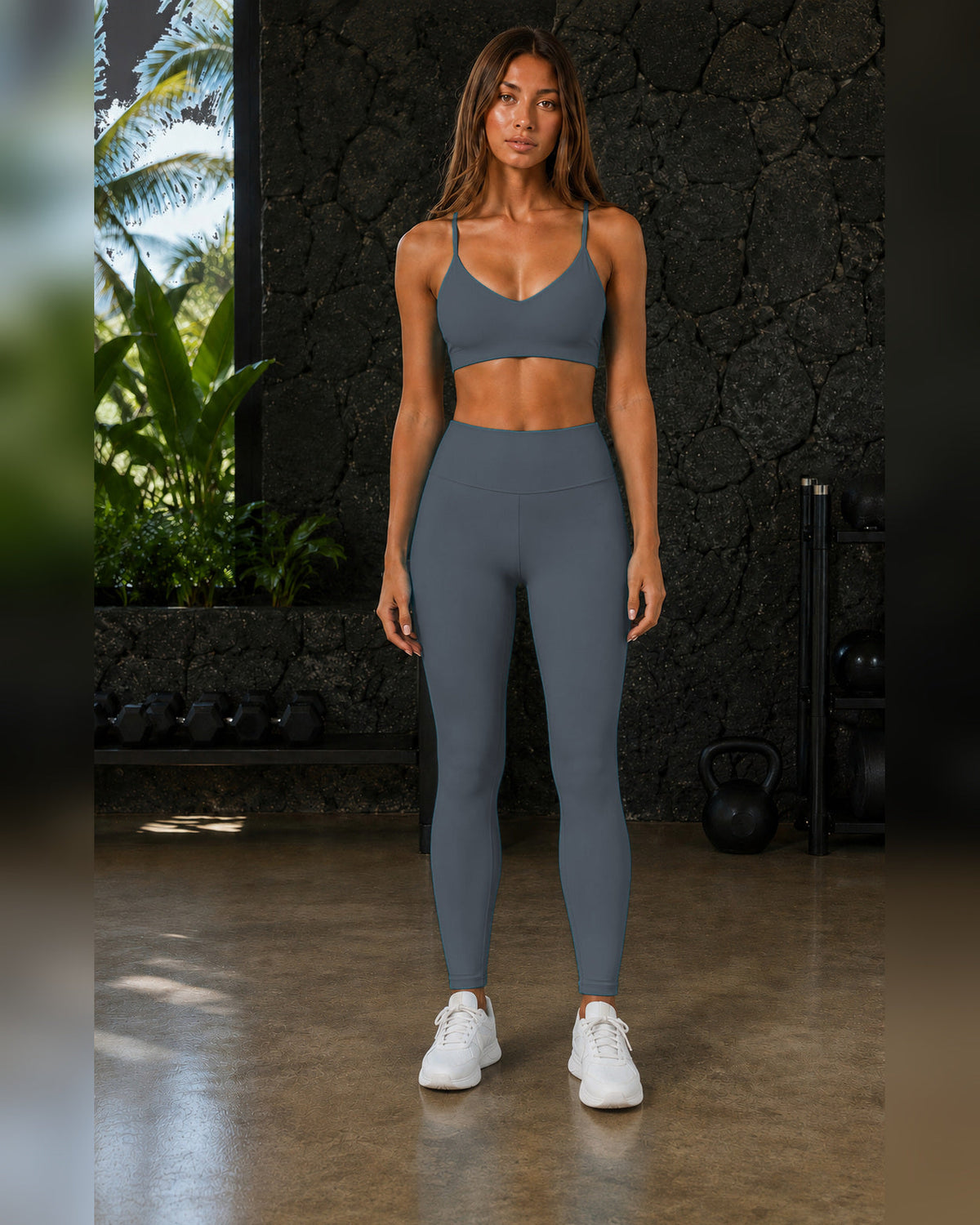 FITLINE Lagoon 08 — Tenue fitness femme — Gris ardoise — vue principale