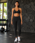 FITLINE Seamless Twist ensemble legging femme Noir — visuel local La Réunion