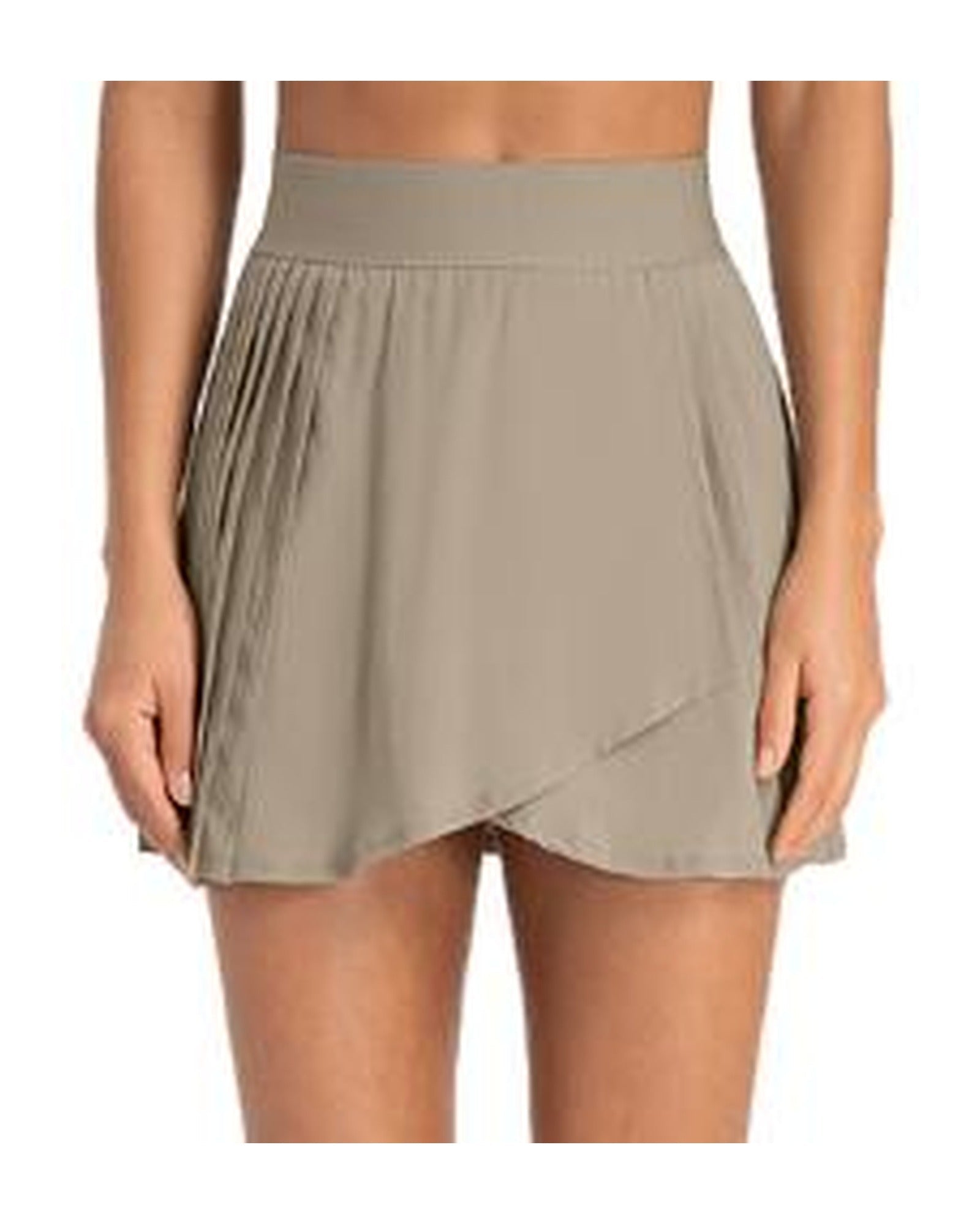 Jupe de padel PADEL TECHLINE High Waist blanche - vue de face