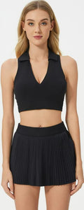 Ensemble de padel femme Fresh Pleat noir – vue de face