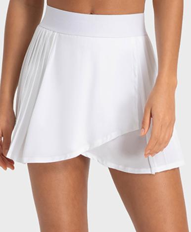 Jupe de padel femme Pleat Motion blanche – vue de face