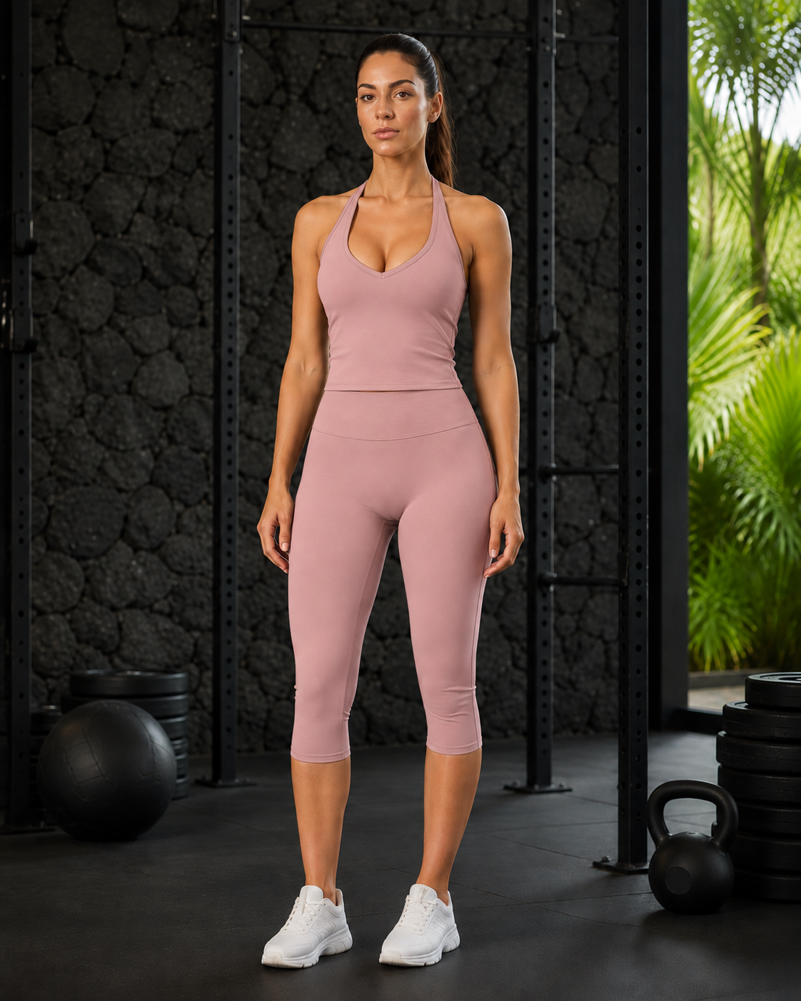 FITLINE Pulse 07 — Rose poudré — tenue fitness femme à La Réunion