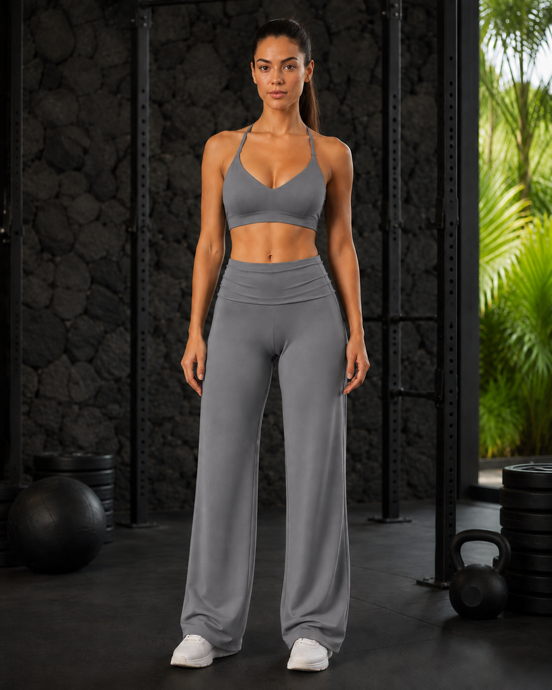 FITLINE Pulse 17 — Gris — tenue fitness femme à La Réunion