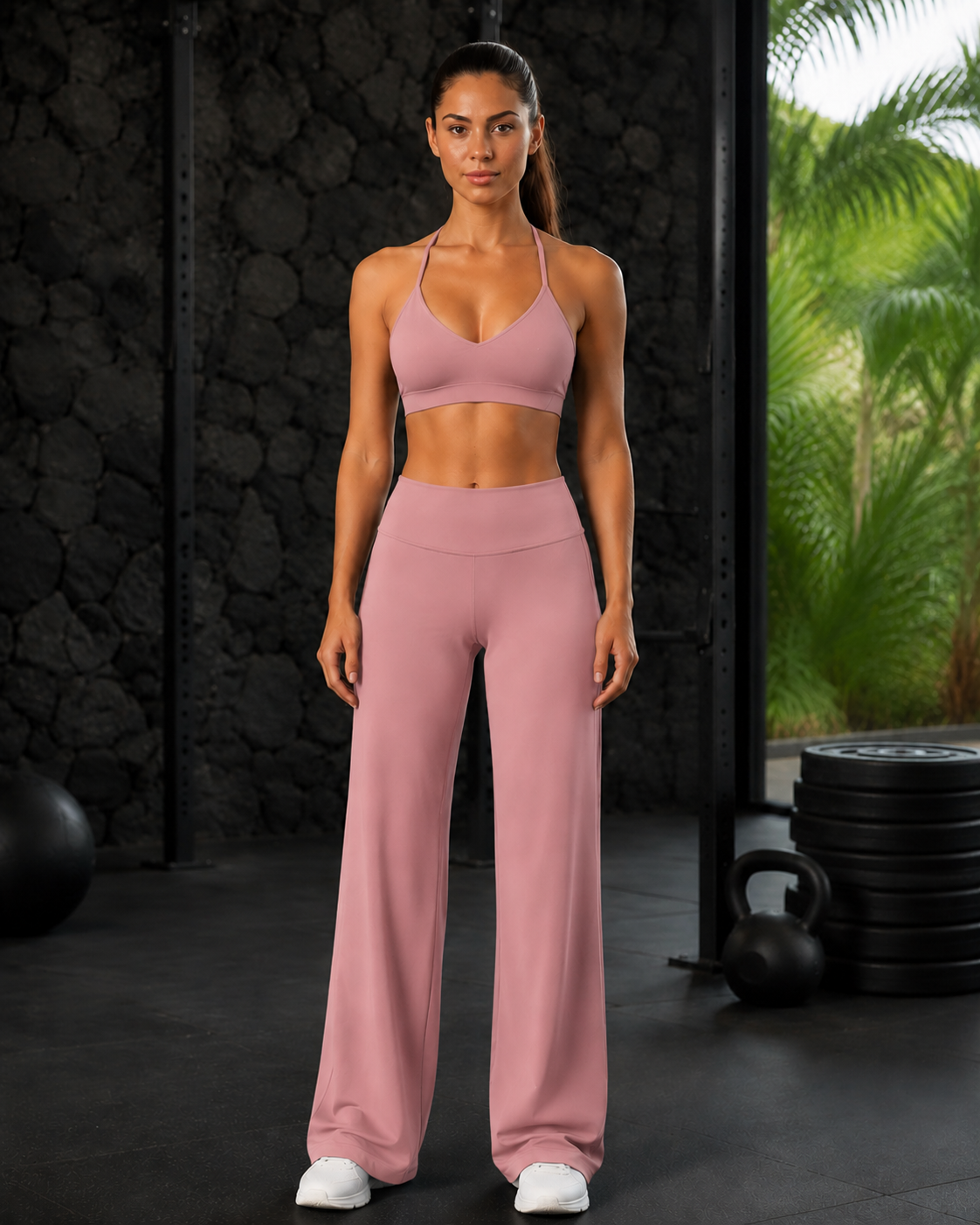 FITLINE Pulse 18 — Rose poudré — tenue fitness femme à La Réunion