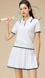 PADEL TECHLINE – Ensemble Polo Duo bleu et blanc – vue principale