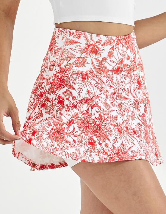 PADEL TECHLINE – Jupe Print Bloom orange imprimé – vue principale