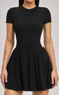 Robe de padel femme Zip Court noire – vue de face