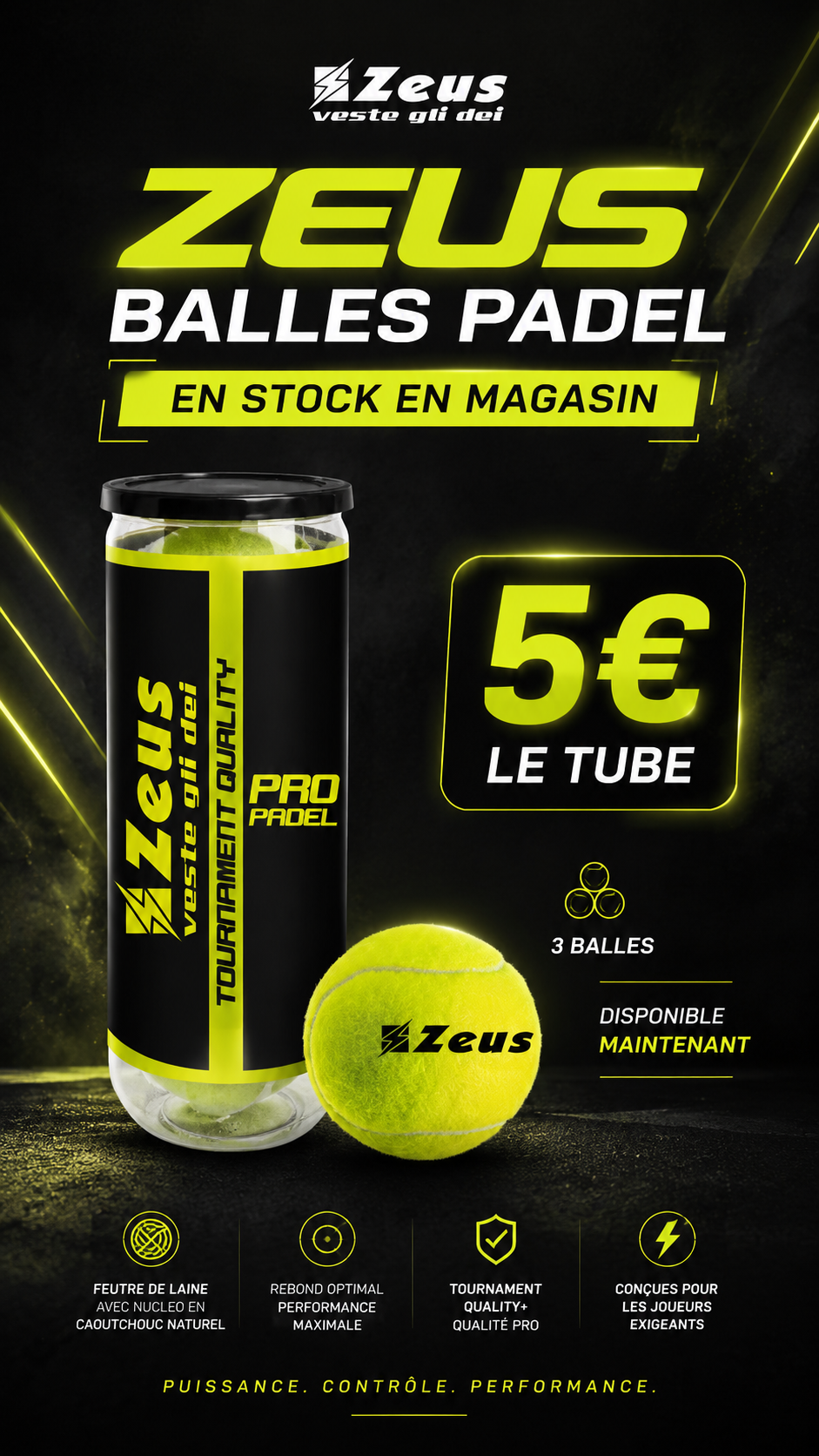 Balles entraînement padel en stock magasin
