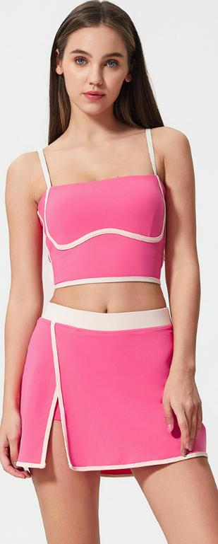 PADEL TECHLINE – Ensemble Strap Flex rose sakura – vue de face