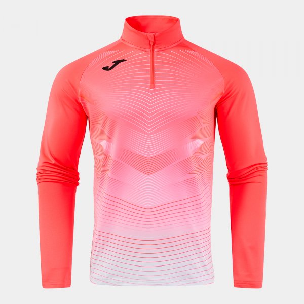 Sweat demi-zip Joma Runset Warm homme corail fluo — vue 1