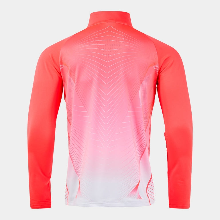 Sweat demi-zip Joma Runset Warm homme corail fluo — vue 2