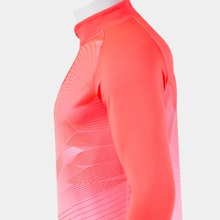 Sweat demi-zip Joma Runset Warm homme corail fluo — vue 4