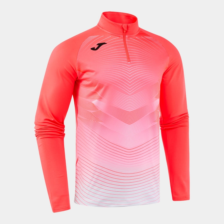 Sweat demi-zip Joma Runset Warm homme corail fluo — vue 5